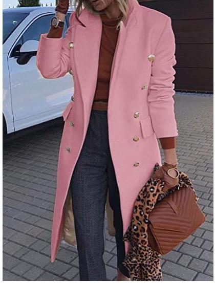WW | Medium, double-breasted wool coat