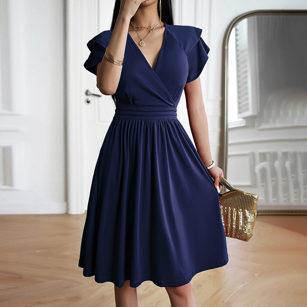 WW | Elegantes Midi-Kleid mit V-Ausschnitt
