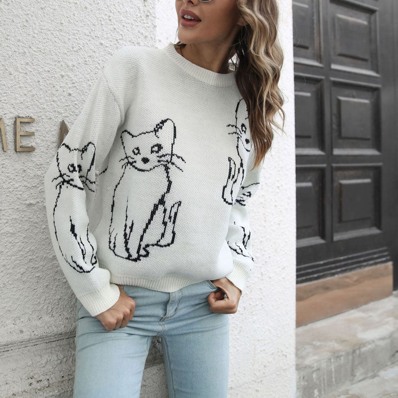 WW | Strick mit Katzenmuster