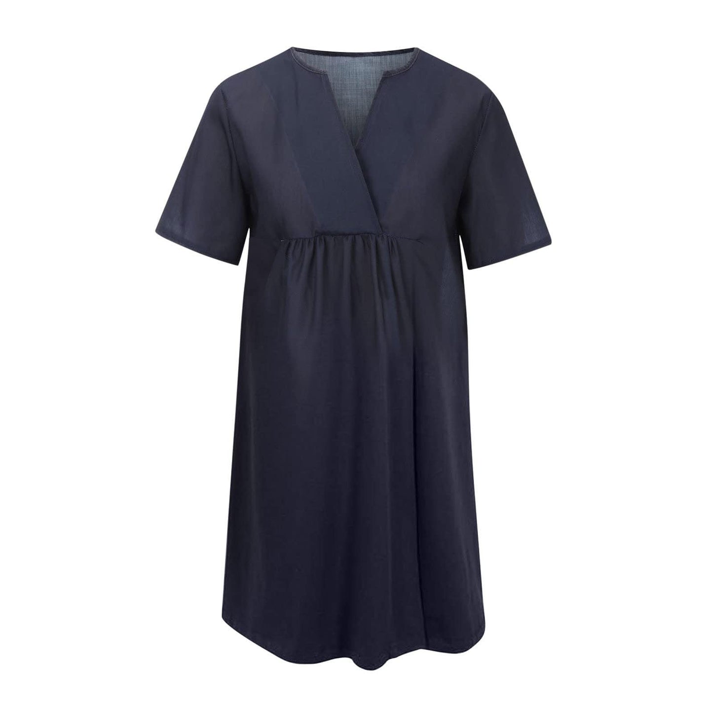 Damen Freizeitkleid mit lockerer Passform und modischem V-Ausschnitt WW