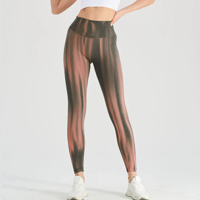 WW | High Waist Leggings mit Wellenmuster - Perfekt für Freizeitaktivitäten für Damen