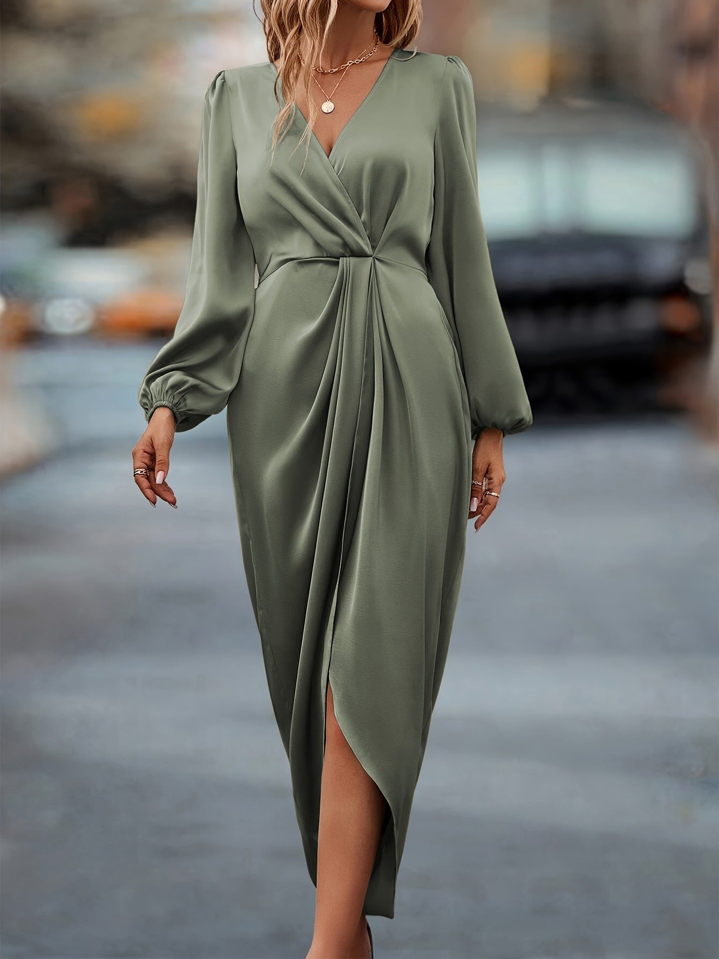 Damen elegantes und fließendes Maxikleid W&W