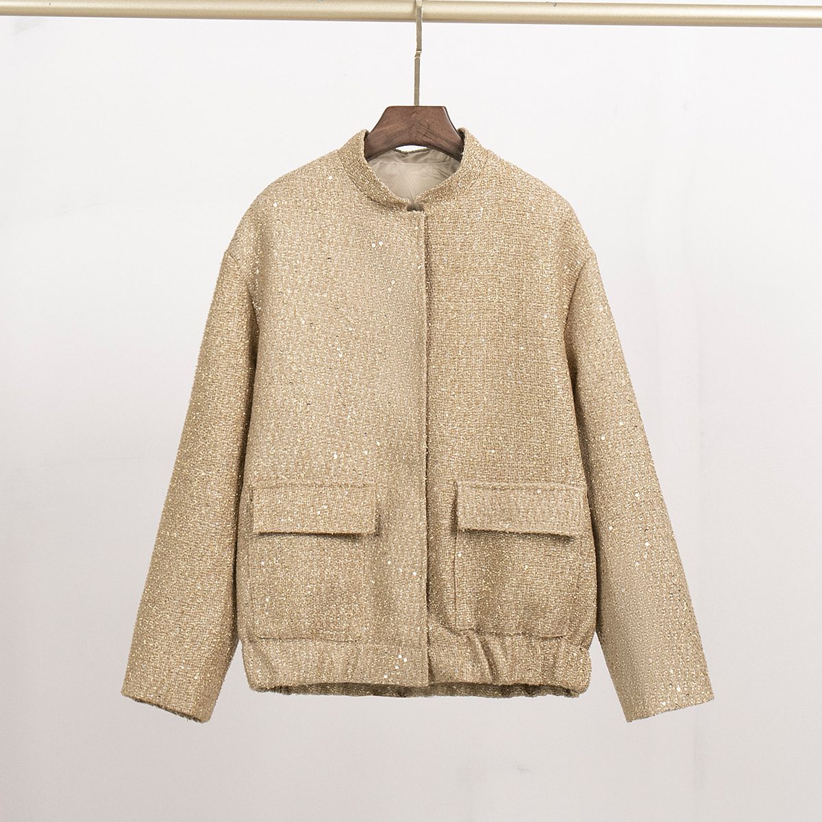 WW | Strukturierter Bouclé-Jacke - Schick & Minimalistisch - Hakenverschluss - Herbst & Winter Schicht
