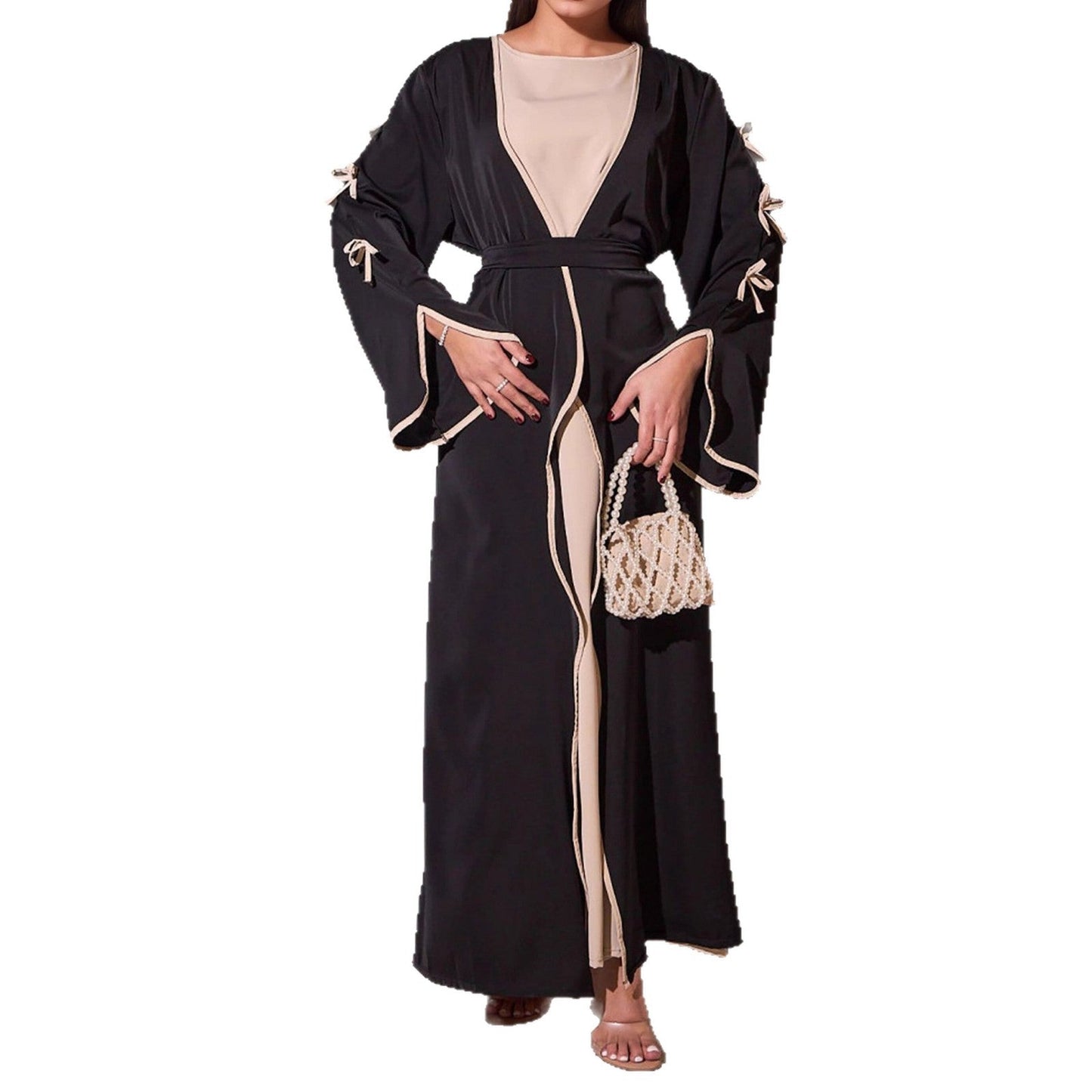 Women's Maxi Dress with Elegant Bow Details and Flowing Cut WW