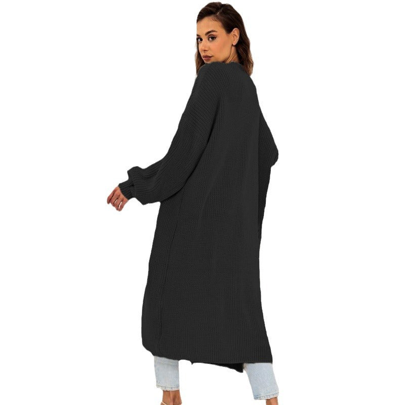 Women's Open-Front Chunky Knit Cardigan with Deep Pockets WW