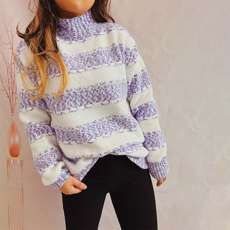WW | Striped Knitted Sweater with Timeless Design