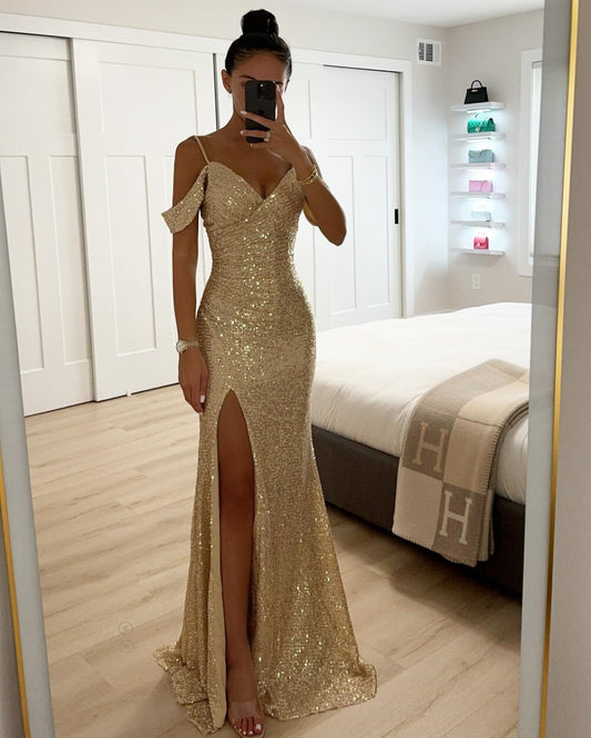 WW | Elegantes Damenkleid Mit Pailletten Und Trägern