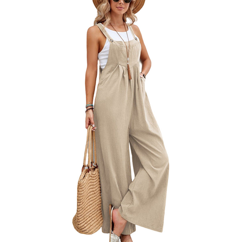 WW | Solid Color Women's Casual Jumpsuits Long Pants