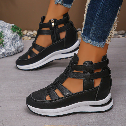 Nelly | Lightweight Comfortable Wedge Sandal With Side Zipper