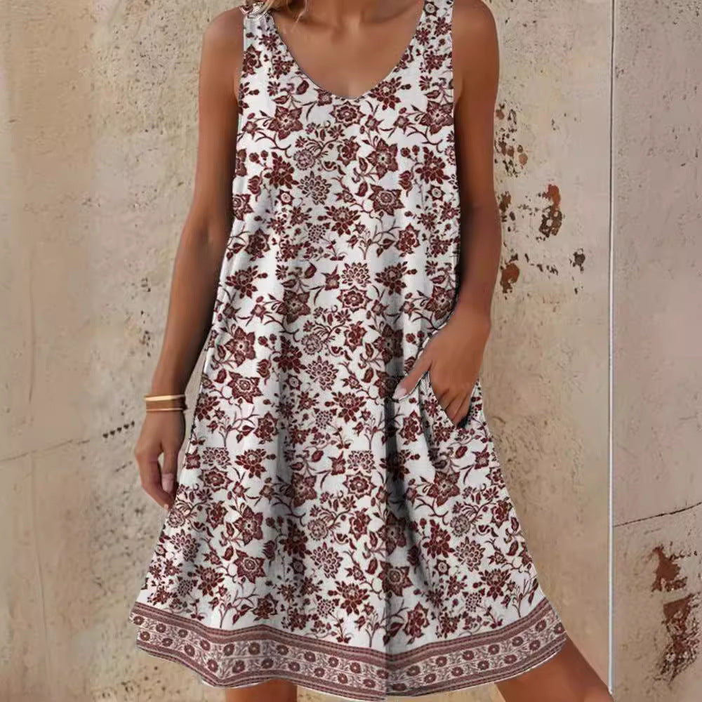 Damen Freizeitkleid mit lässigem Schnitt und floralem Design WW