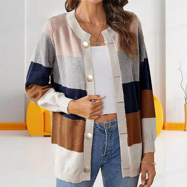 WW | Gestreifte Strickjacke für Einen Modischen Look