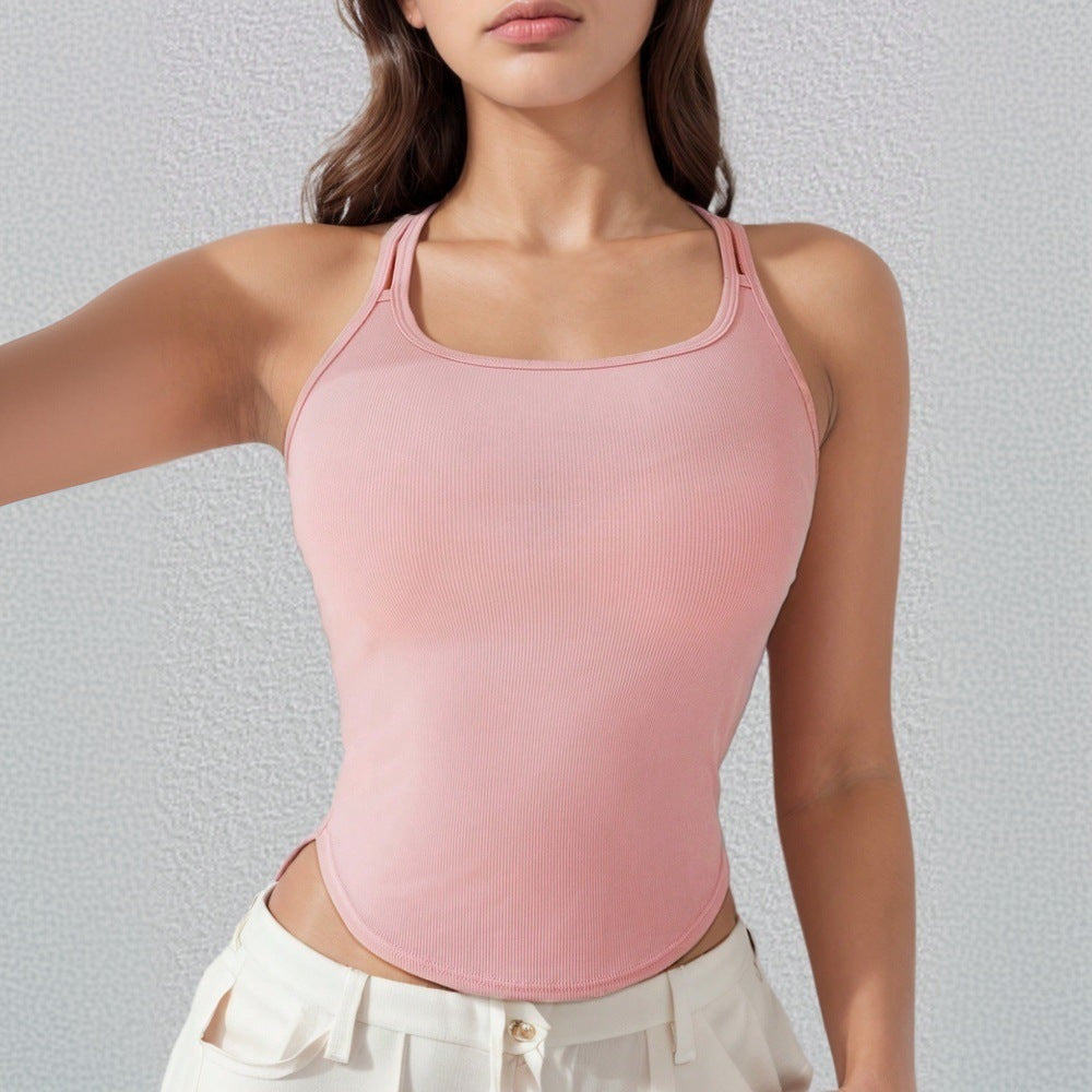 Damen Sportliches Crop-Top mit schmalen Spaghetti-Trägern W&W