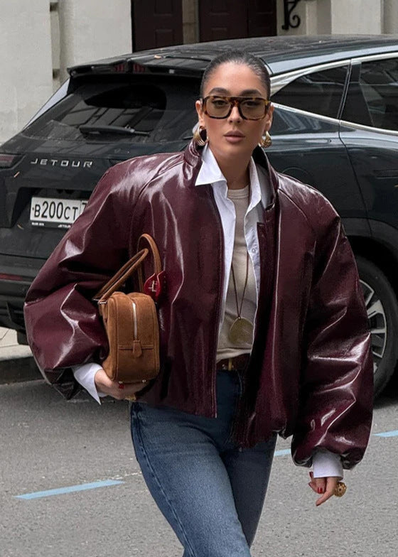 WW | Plus Size Shiny Faux Leather Jacket