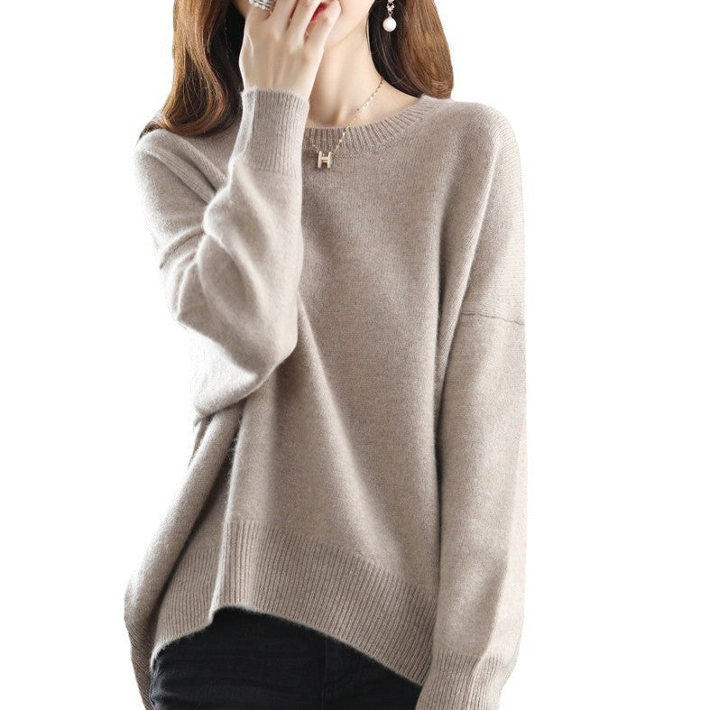 Damen gemütlicher Kaschmirpullover mit modernem Schnitt WW