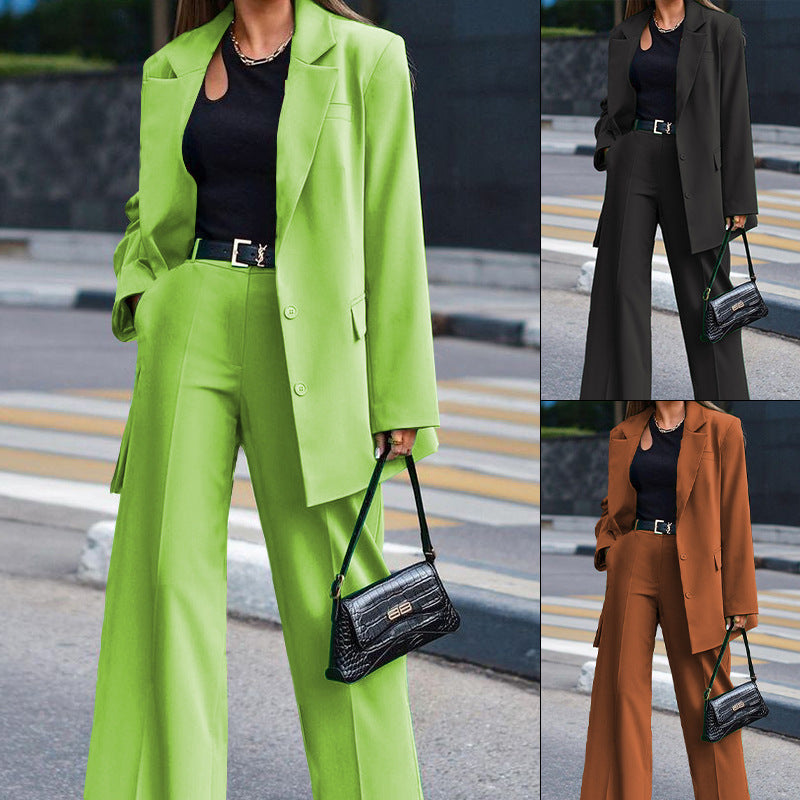 Women's Oversized Blazer and Wide-Leg Trousers Combination WW
