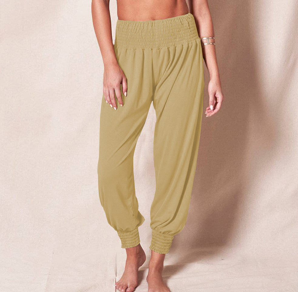 Damen weiche und bequeme Relax-Hosen mit elastischem Bund und buntem Design WW