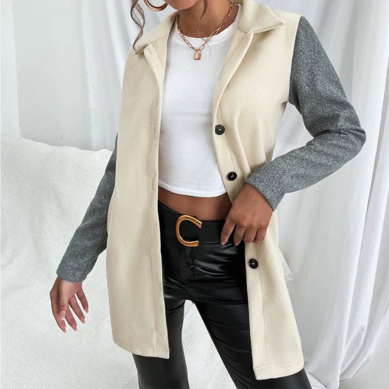 WW | Women's Windbreaker Jacket – Structured Fit – Single-breasted – Contrast Sleeve Design