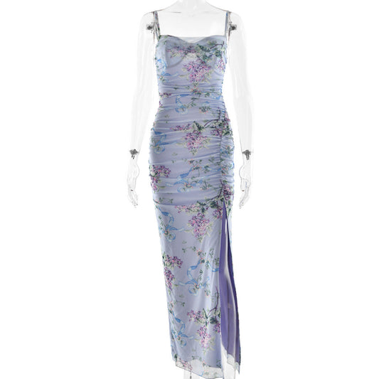 Damen Maxikleid mit floralem Musterdruck und seitlichem Schlitz W&W