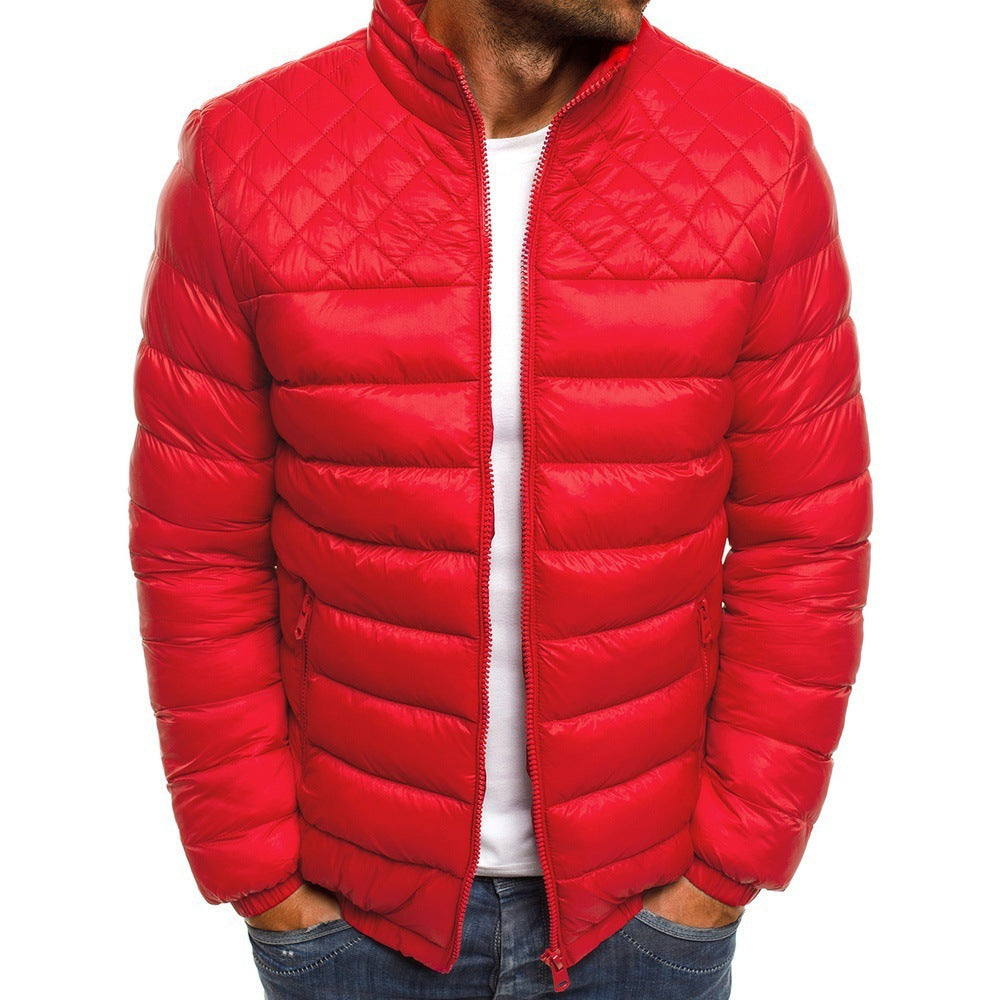 WW | Herren Winter Steppjacke mit gestepptem Design und Stehkragen