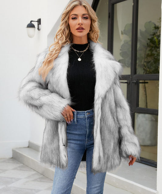 WW | Kunstfellmantel - Luxuriöse Winterwärme - Weicher Polyester-Mix - Schicke Winteroberbekleidung