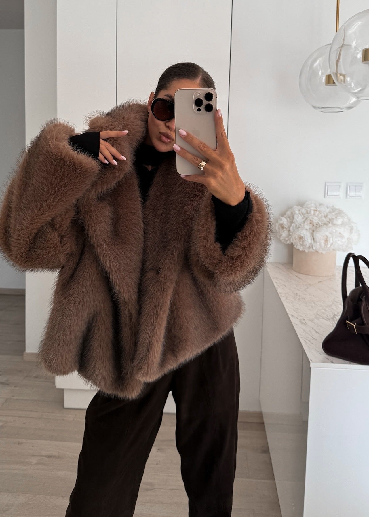 WW | Eichen-Faux-Fur-Jacke