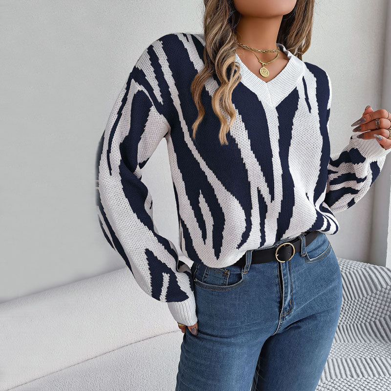WW | Modischer Pullover mit Gestricktem Farbblock