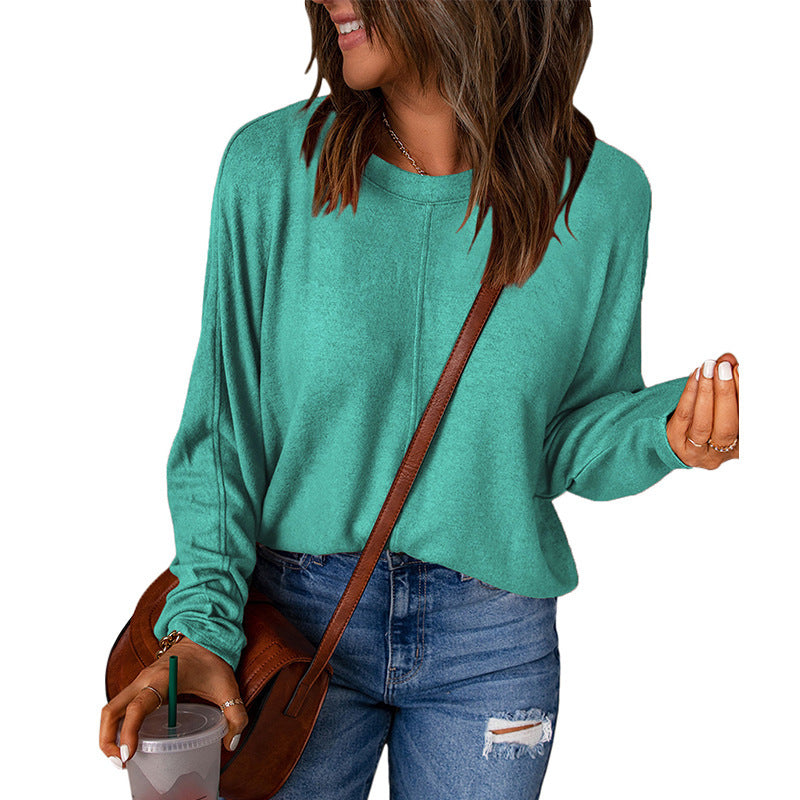 Damen lässiges Sweatshirt mit weitem Schnitt und strukturiertem Material WW