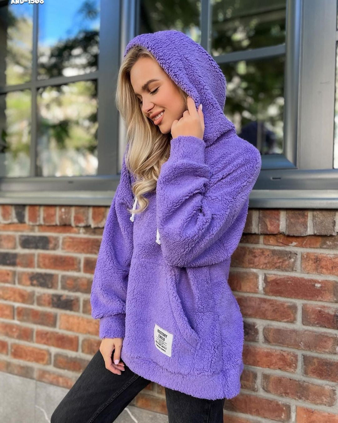 Damen Kuscheliger Kapuzenpullover aus Fleece WW