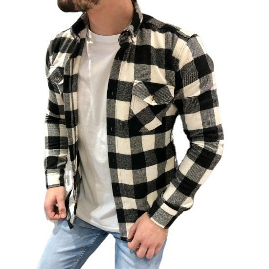 WW | Checked Flannel Shirt Relaxed Fit Long Sleeve With Chest Pockets