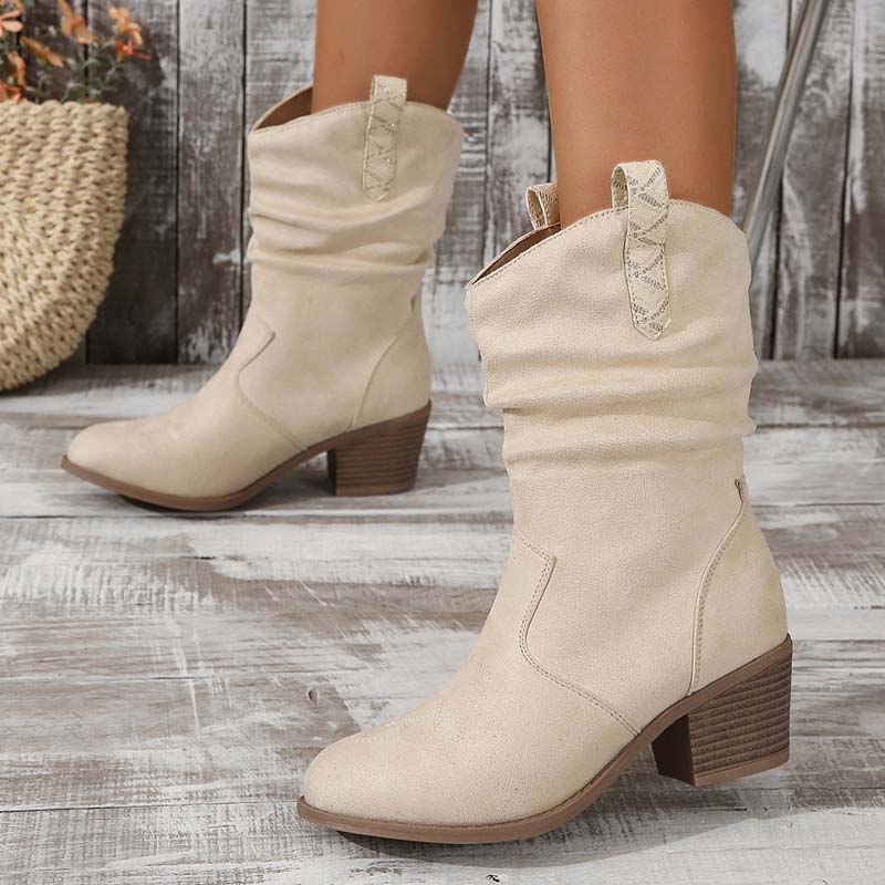 WW | Vintage-Stiefel Mit Klobigem Absatz