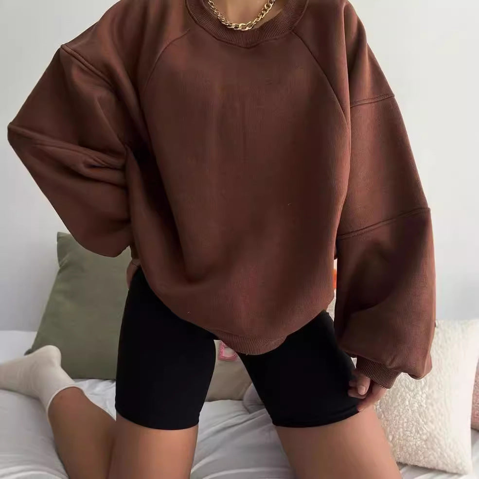 Damen Oversized Sweatshirt mit Puffärmeln WW