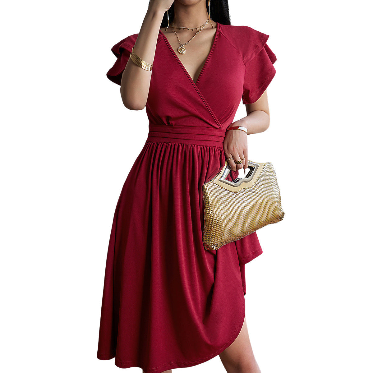 WW | Elegantes Midi-Kleid mit V-Ausschnitt