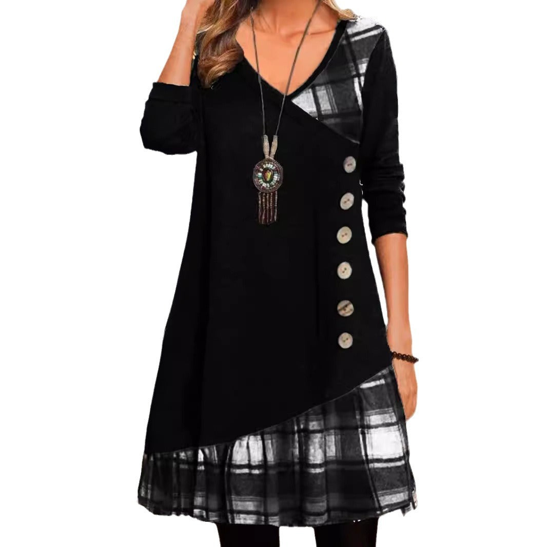 WW | Classic Plaid Long Sleeve Dress