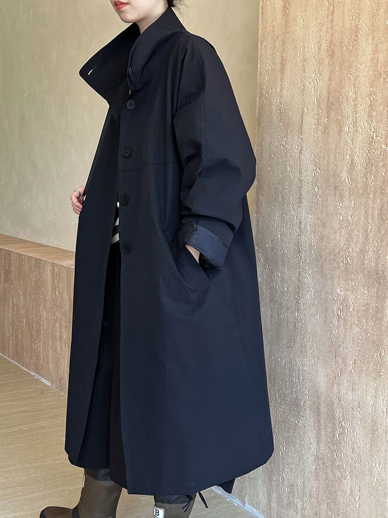 WW | langer Trenchcoat - Minimalistisch & Entspanntes Fit - Offenes Vorderdesign - Herbst & Winter Oberbekleidung