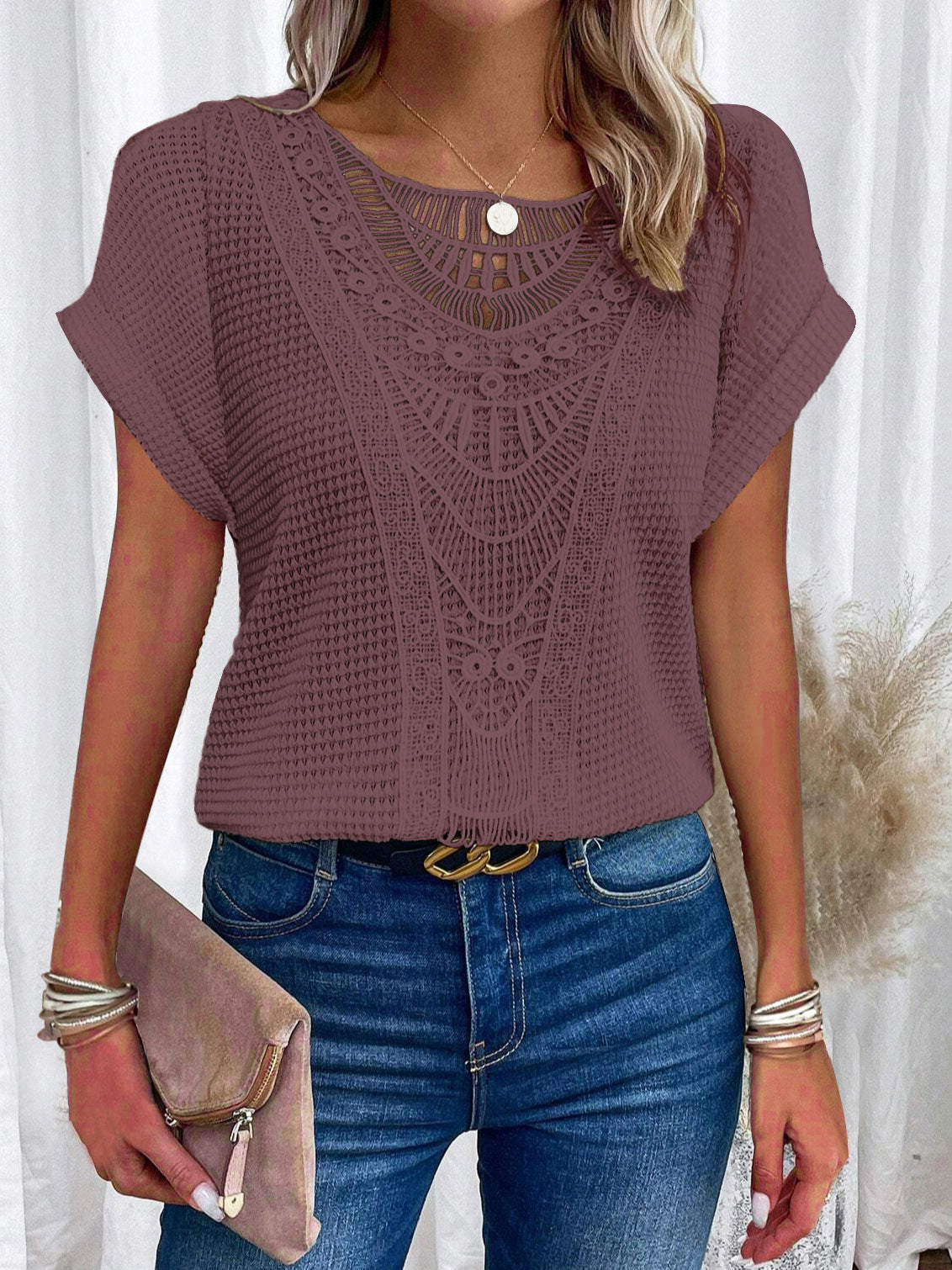 Magnolia™ | Short-Sleeve Top with Lace Details