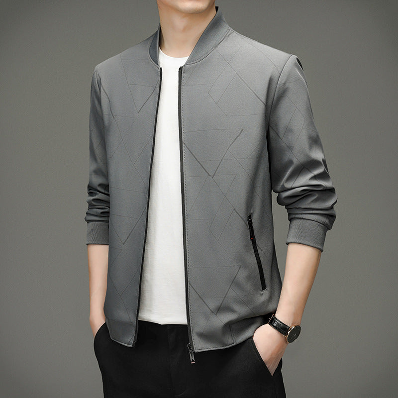 Men's elegant lightweight transitional jacket with a modern stand-up collar and breathable properties WW