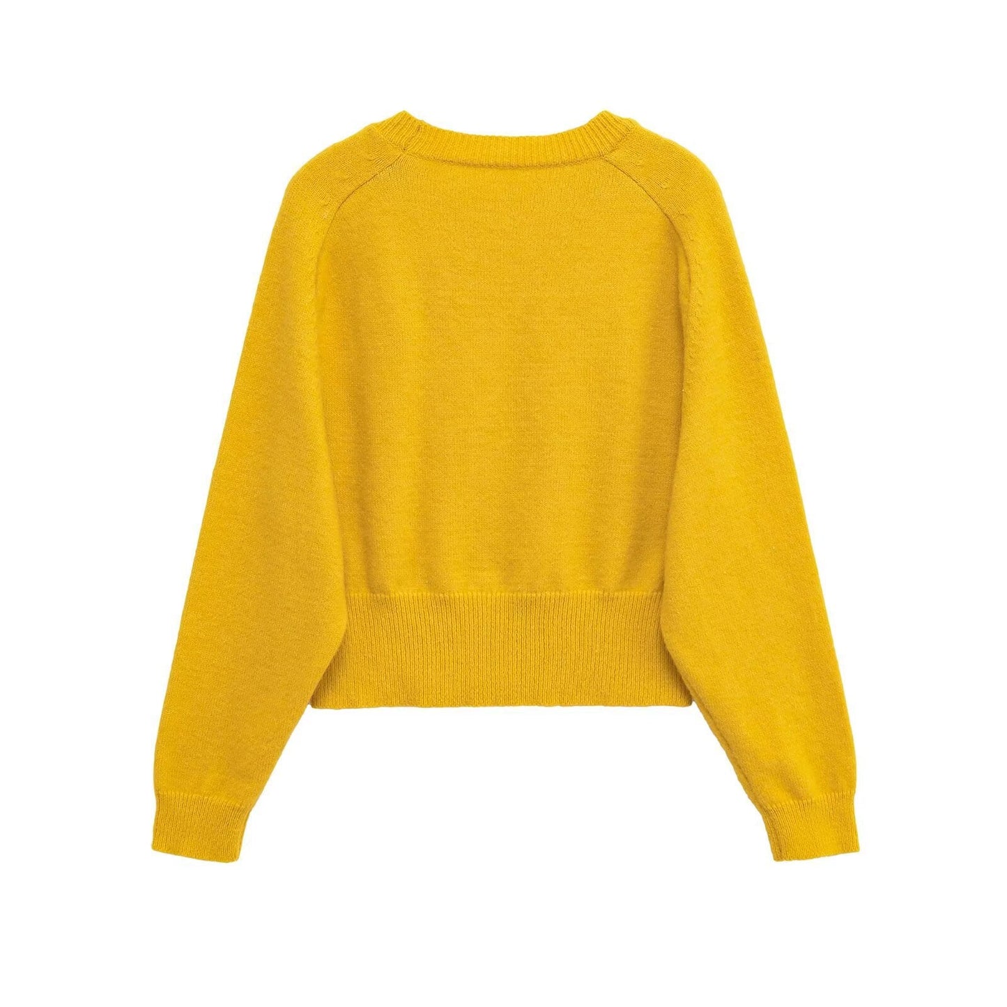 Women's Fashionable cropped pullover made of soft knit material WW