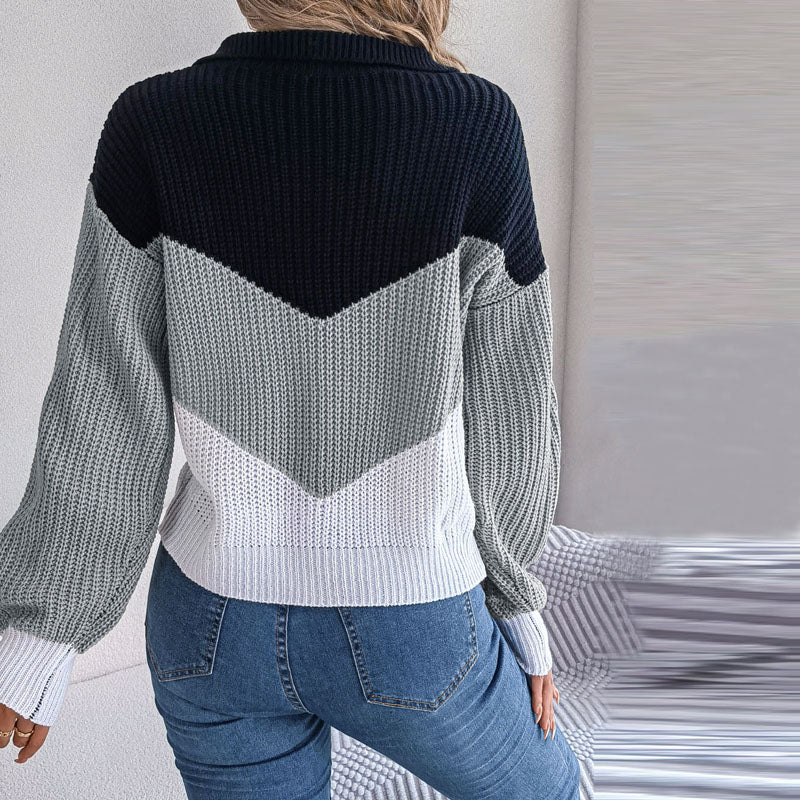 WW | Pullover mit Gestricktem Farbblock für Damen