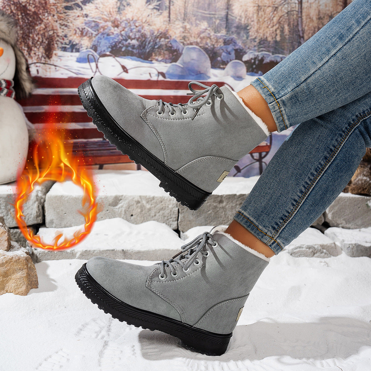 Damen Winterstiefel mit kuscheligem Futter und rutschfester Sohle WW