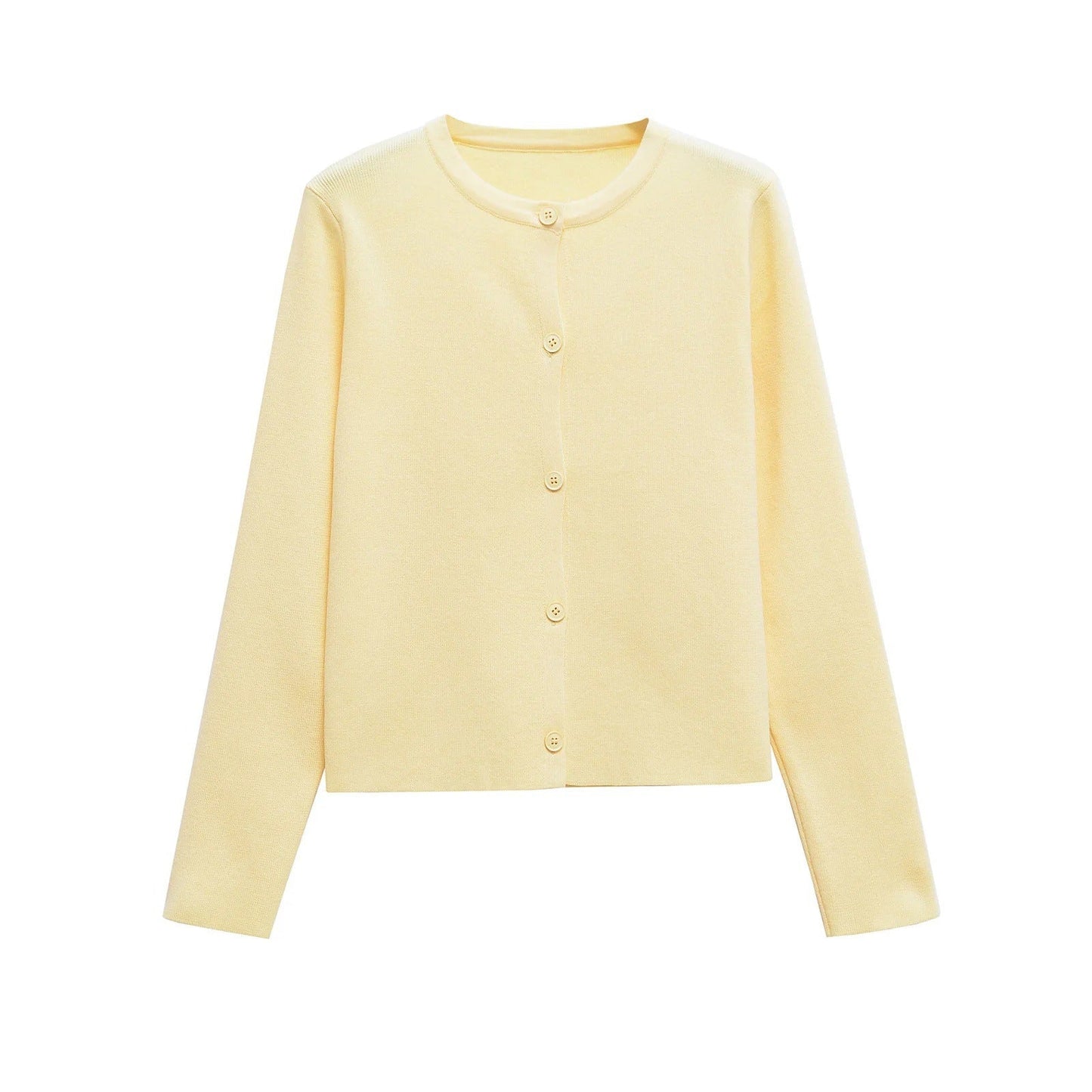 Damen Strickjacke mit knöpfbarem Design und elegantem Rundhalsausschnitt W&W