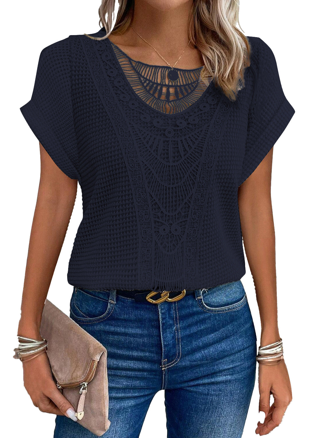 Magnolia™ | Short-Sleeve Top with Lace Details