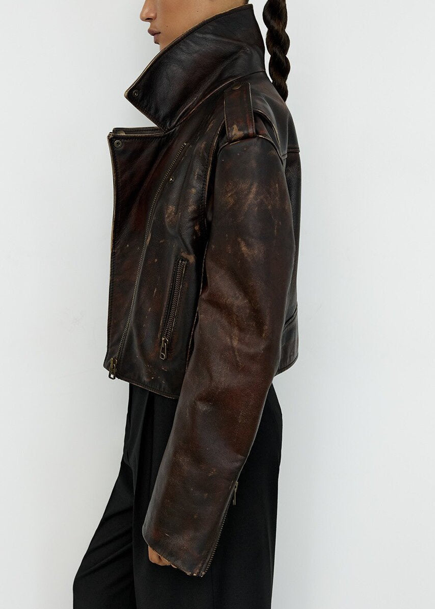 WW | Leather Cropped Biker Jacket