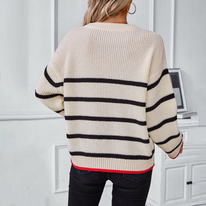 WW | Gestreifter Strickpullover mit Klassischem Design