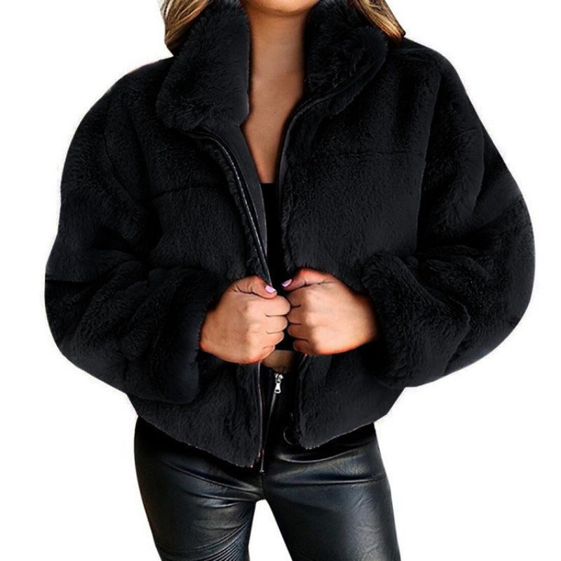 WW | Damen Oversized Mittelgroße Jacke Kunstfell