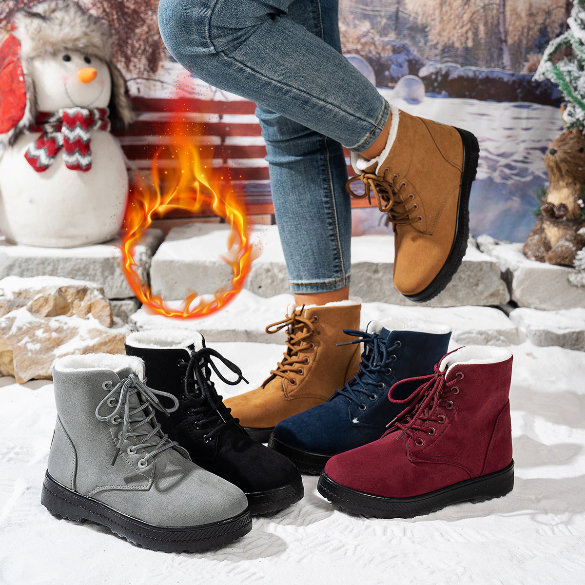 Damen Winterstiefel mit kuscheligem Futter und rutschfester Sohle WW