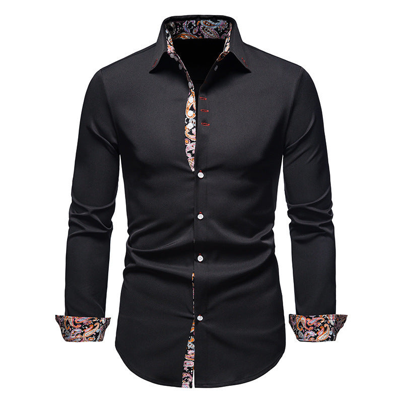 Herren Langarmhemd mit modernem Paisley-Muster und exklusiven Details WW