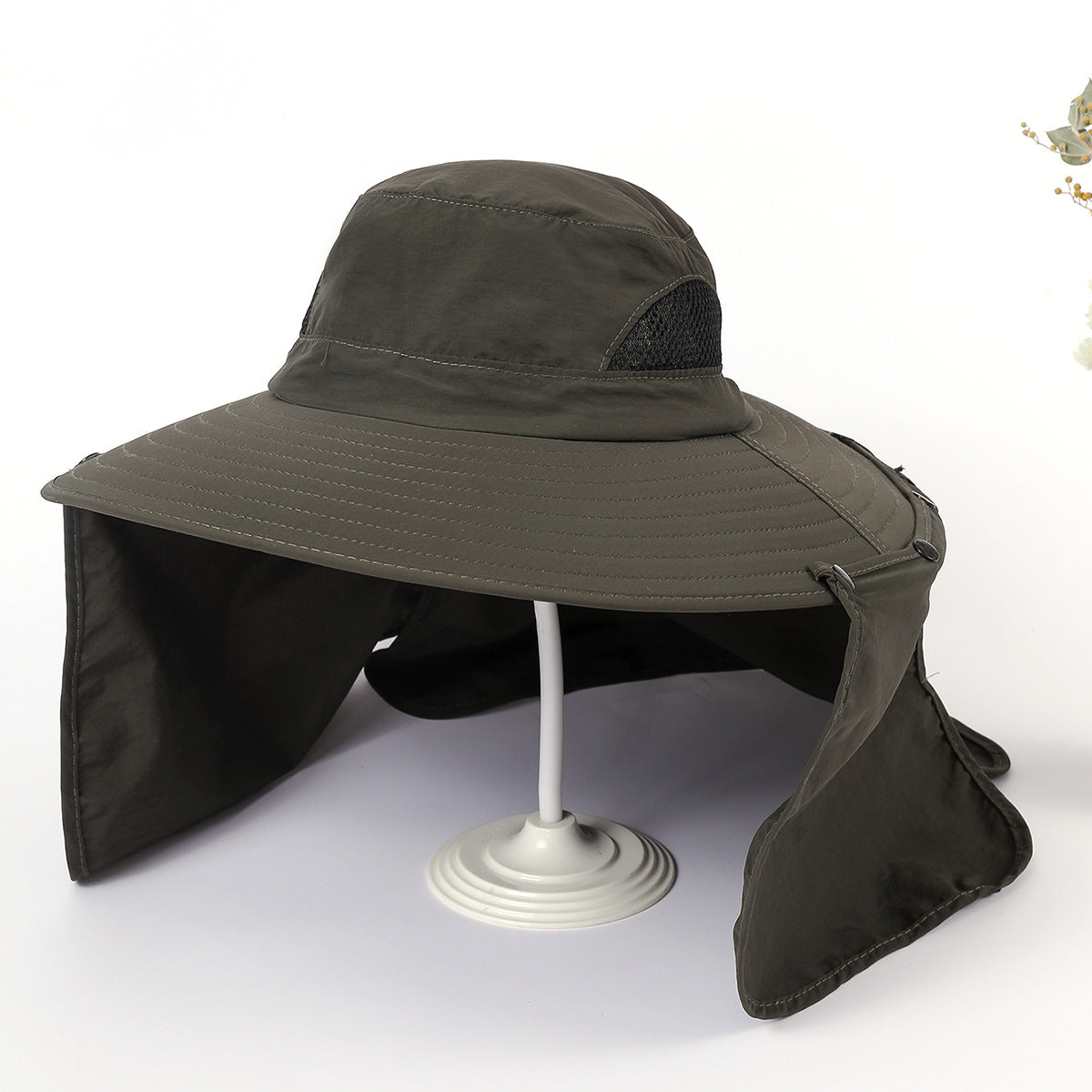 Damen UV-Schutz Fischerhut mit abnehmbarer Nackenabdeckung und atmungsaktiver Netzstruktur WW