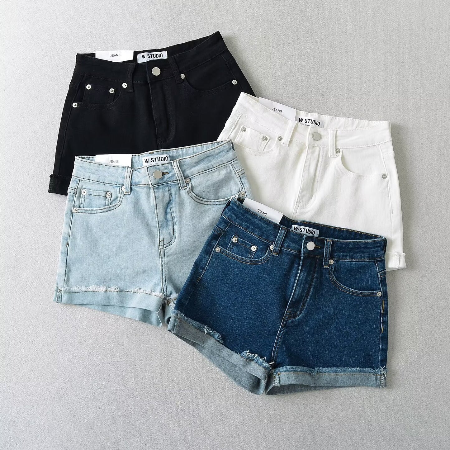 Damen Jeansshorts mit lässigem Schnitt und versäuberten Abschlüssen WW