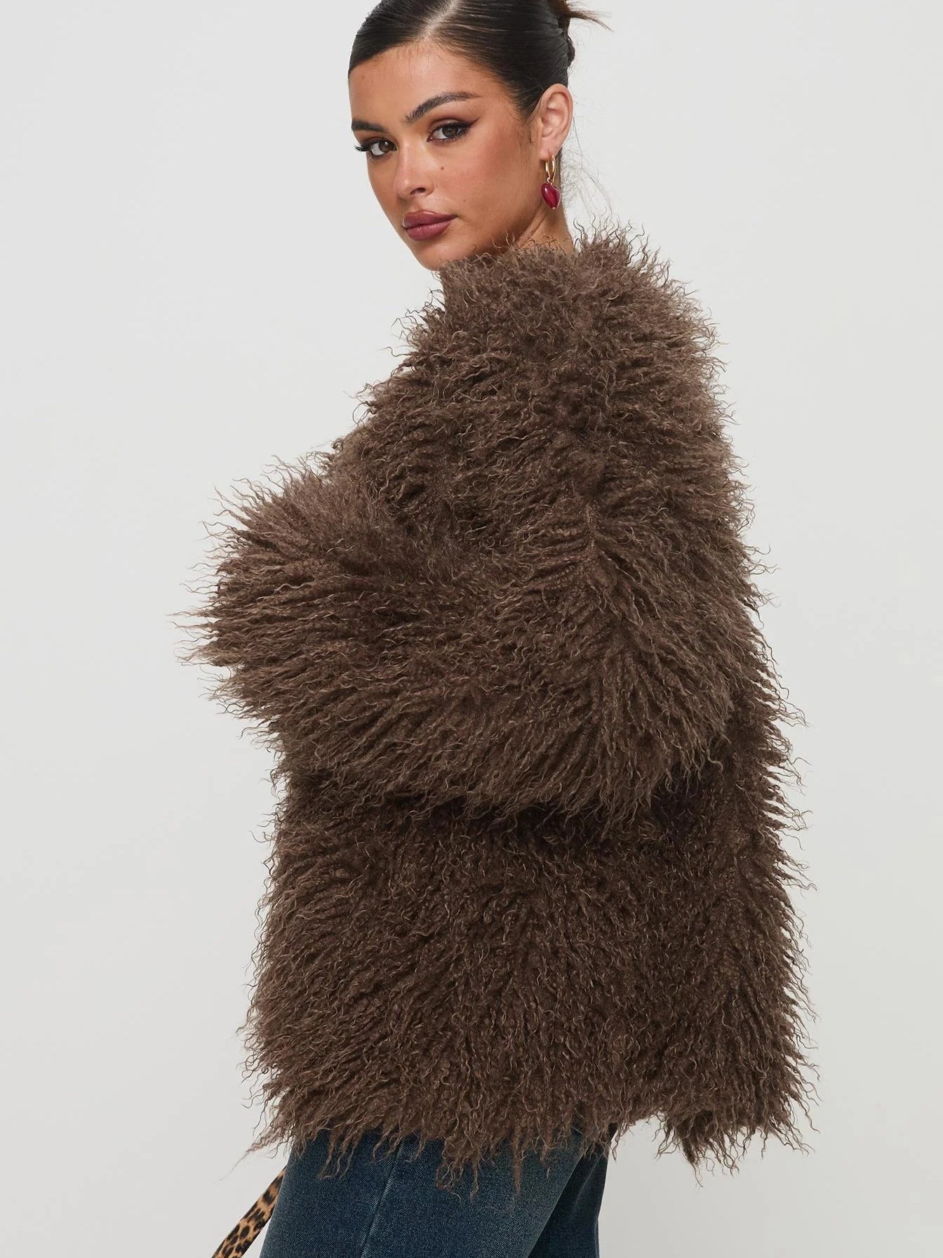 WW | Kunstfelljacke - Plüsch-Aussage-Layer - Braun - Winter-Luxus