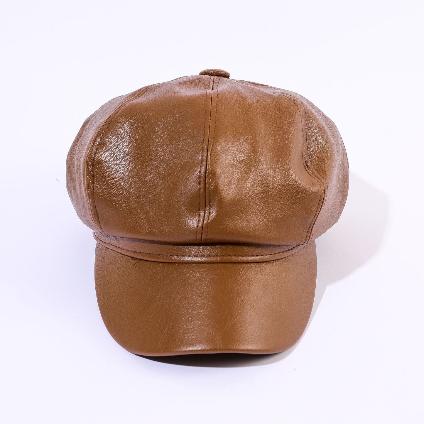 Damen Leder-Baker Boy Cap mit klassischem Design WW